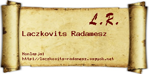Laczkovits Radamesz névjegykártya